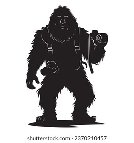 Bigfoot silhouette t shirt design. Vector illustration.