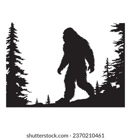 Bigfoot silhouette t shirt design. Vector illustration.