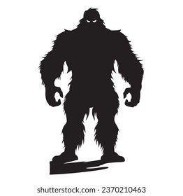 Bigfoot silhouette t shirt design. Vector illustration.