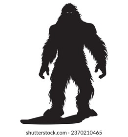 Bigfoot silhouette t shirt design. Vector illustration.