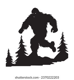 Bigfoot silhouette t shirt design. Vector illustration.