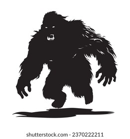 Bigfoot silhouette t shirt design. Vector illustration.