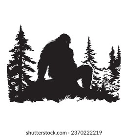 Bigfoot silhouette t shirt design. Vector illustration.