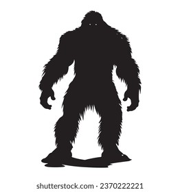 Bigfoot silhouette t shirt design. Vector illustration.