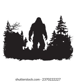 Bigfoot silhouette t shirt design. Vector illustration.