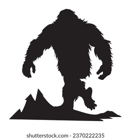 Bigfoot silhouette t shirt design. Vector illustration.