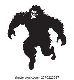 Bigfoot silhouette t shirt design. Vector illustration.