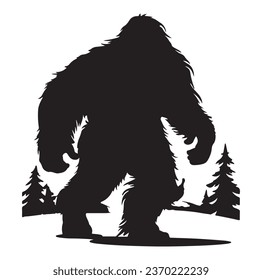 Bigfoot silhouette t shirt design. Vector illustration.