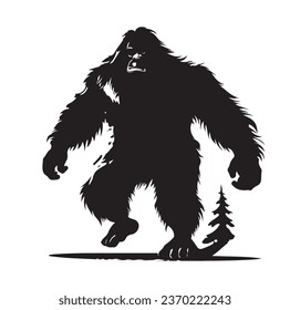 Bigfoot silhouette t shirt design. Vector illustration.