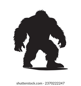 Bigfoot silhouette t shirt design. Vector illustration.