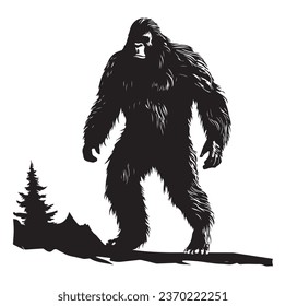 Bigfoot silhouette t shirt design. Vector illustration.