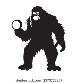 Bigfoot silhouette t shirt design. Vector illustration.