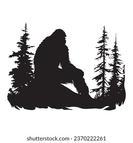 Bigfoot silhouette t shirt design. Vector illustration.