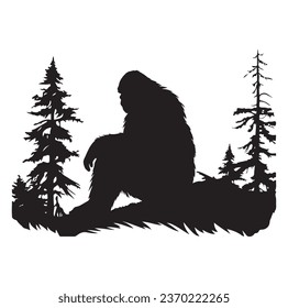 Bigfoot silhouette t shirt design. Vector illustration.