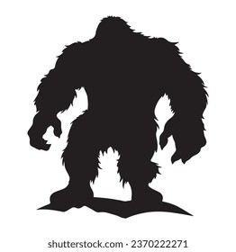 Bigfoot silhouette t shirt design. Vector illustration.