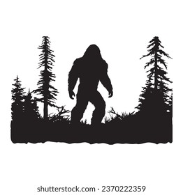 Bigfoot silhouette t shirt design. Vector illustration.