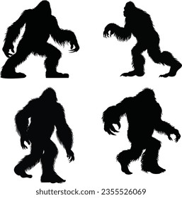 bigfoot silhouette vector graphic design