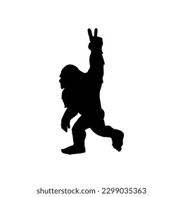 Bigfoot silhouettes Vector and bigfoot concept illustration