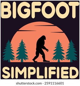 Bigfoot Simplified T-Shirt - Minimalist Cryptid and Nature Graphic