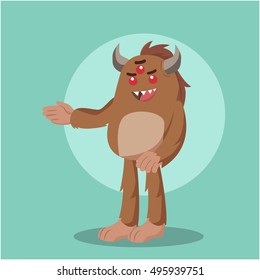 bigfoot standing character vector illustration design