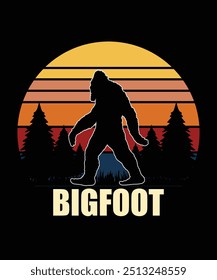 bigfoot t shirt design. this vector for t shirt and other uses.