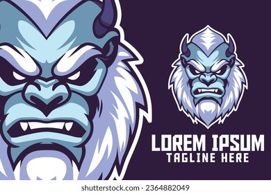 Bigfoot Template and Yeti Icon Badge Emblem: Monster Mascot Head Logo for Sport and Esport
