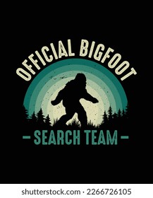 Bigfoot T-shirt design Official Bigfoot Search Team 