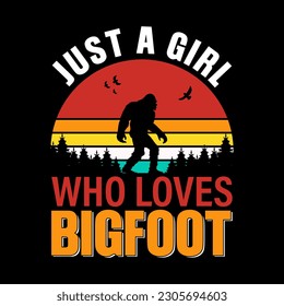 Bigfoot t-shirt design, Bigfoot silhouette retro sunset vector illustration