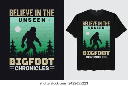 Bigfoot t-shirt design vector retro vintage style Funny Sasquatch 
Official Bigfoot research team adventure 