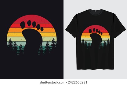 Bigfoot t-shirt design vector retro vintage style Funny Sasquatch 
Official Bigfoot research team adventure 