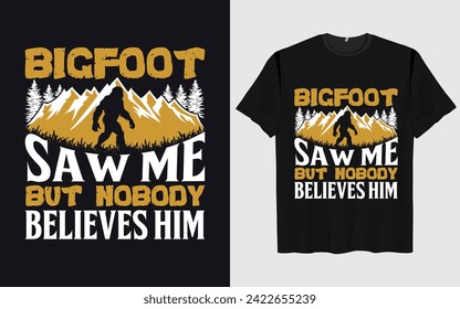 Diseño de camisetas de pie grande vectorial estilo vintage retro Funny Sasquatch 
Aventura oficial del equipo de investigación Bigfoot 