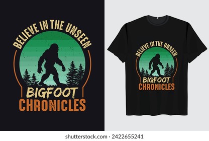 Bigfoot t-shirt design vector retro vintage style Funny Sasquatch 
Official Bigfoot research team adventure 