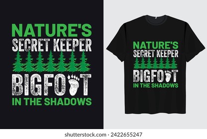 Bigfoot t-shirt design vector retro vintage style Funny Sasquatch 
Official Bigfoot research team adventure 