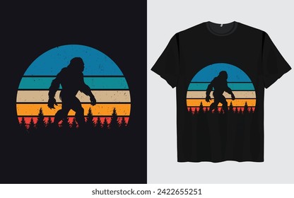 Bigfoot t-shirt design vector retro vintage style Funny Sasquatch 
Official Bigfoot research team adventure 