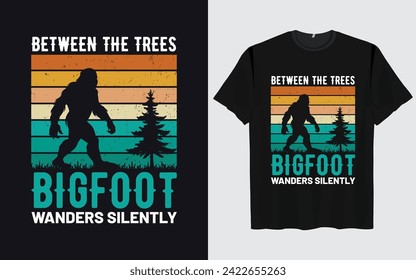 Bigfoot t-shirt design vector retro vintage style Funny Sasquatch 
Official Bigfoot research team adventure 