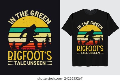 Bigfoot t-shirt design vector retro vintage style Funny Sasquatch 
Official Bigfoot research team adventure 