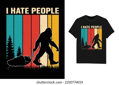 Bigfoot T-Shirt Design vector silhouette 