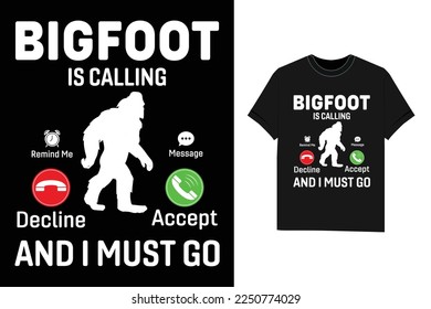 Bigfoot T-Shirt Design vector silhouette 