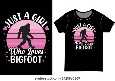 Bigfoot vector graphics retro vintage t shirt design. 