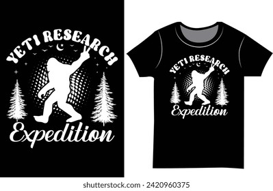 Bigfoot vector graphics retro vintage t shirt design. 