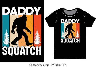 Bigfoot vector graphics retro vintage t shirt design. 