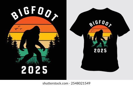 Bigfoot vintage t-shirt design Vector 2025