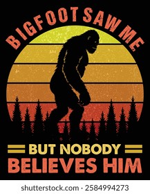 Bigfoot vintage vector T-shirt design 