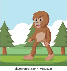 bigfoot walking on forest