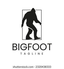 Bigfoot wandelnde Silhouette Vektordesign Vintage Retro Vektorgrafik