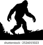 Bigfoot Walking Towards the forest Mysterious Creature in the Forest