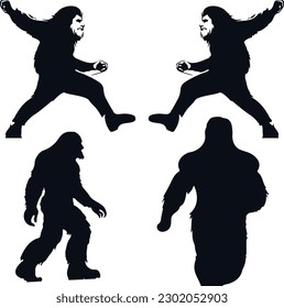 Bigfoots vector set design vector