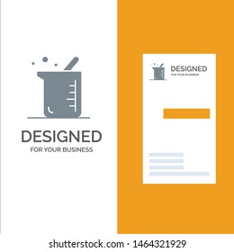 Bigger, Biochemistry, Biology, Chemistry Grey Logo Design and Business Card Template. Vector Icon Template background