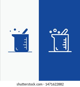 Bigger, Biochemistry, Biology, Chemistry Line and Glyph Solid icon Blue banner Line and Glyph Solid icon Blue banner