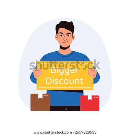 Bigger Discount Vector illustration. EPS 10 file